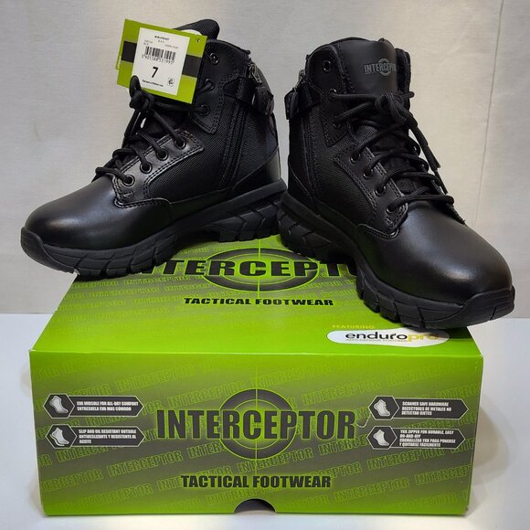 Interceptor Litefast Tactical Boots Womens Size 7 Zippered 6" Shaft Soft Toe NIB - Picture 3 of 9